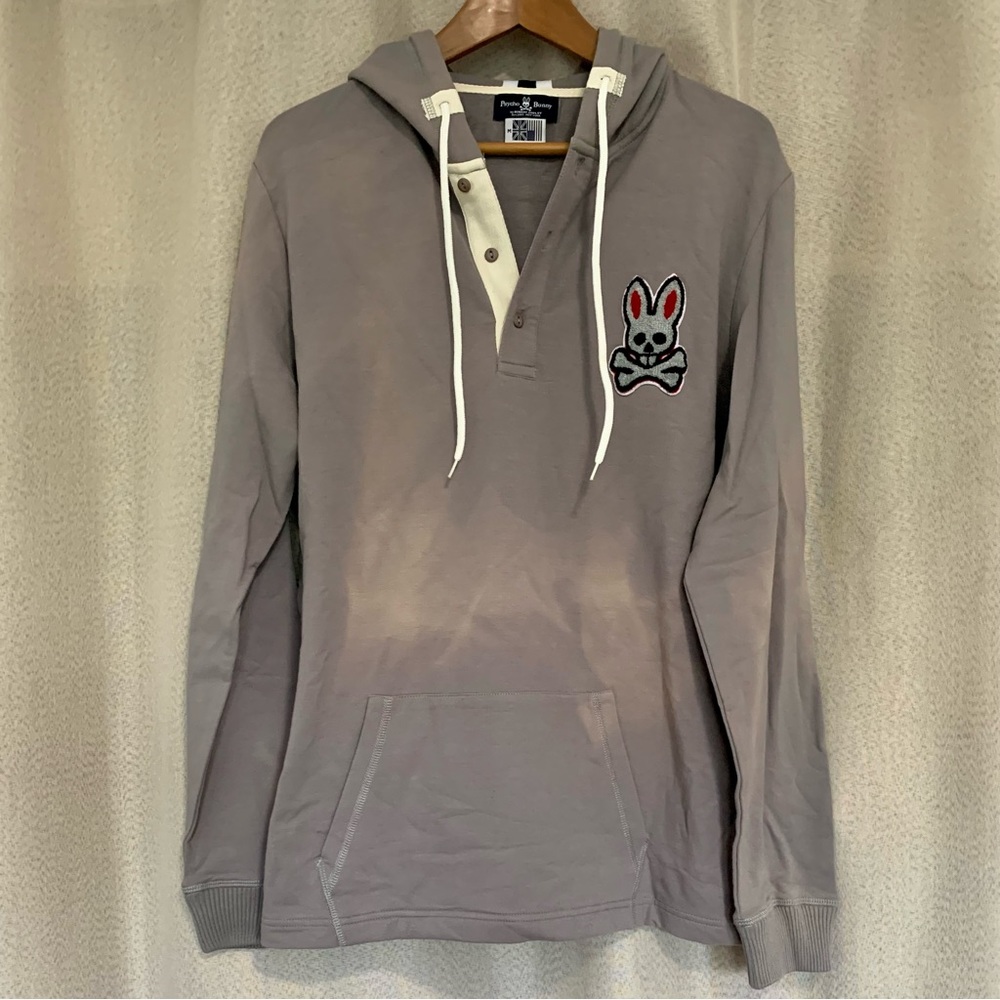 NwoT! Psycho Bunny Sweatshirt Hoodie in Grey Tye Dye, Rare, size Medium